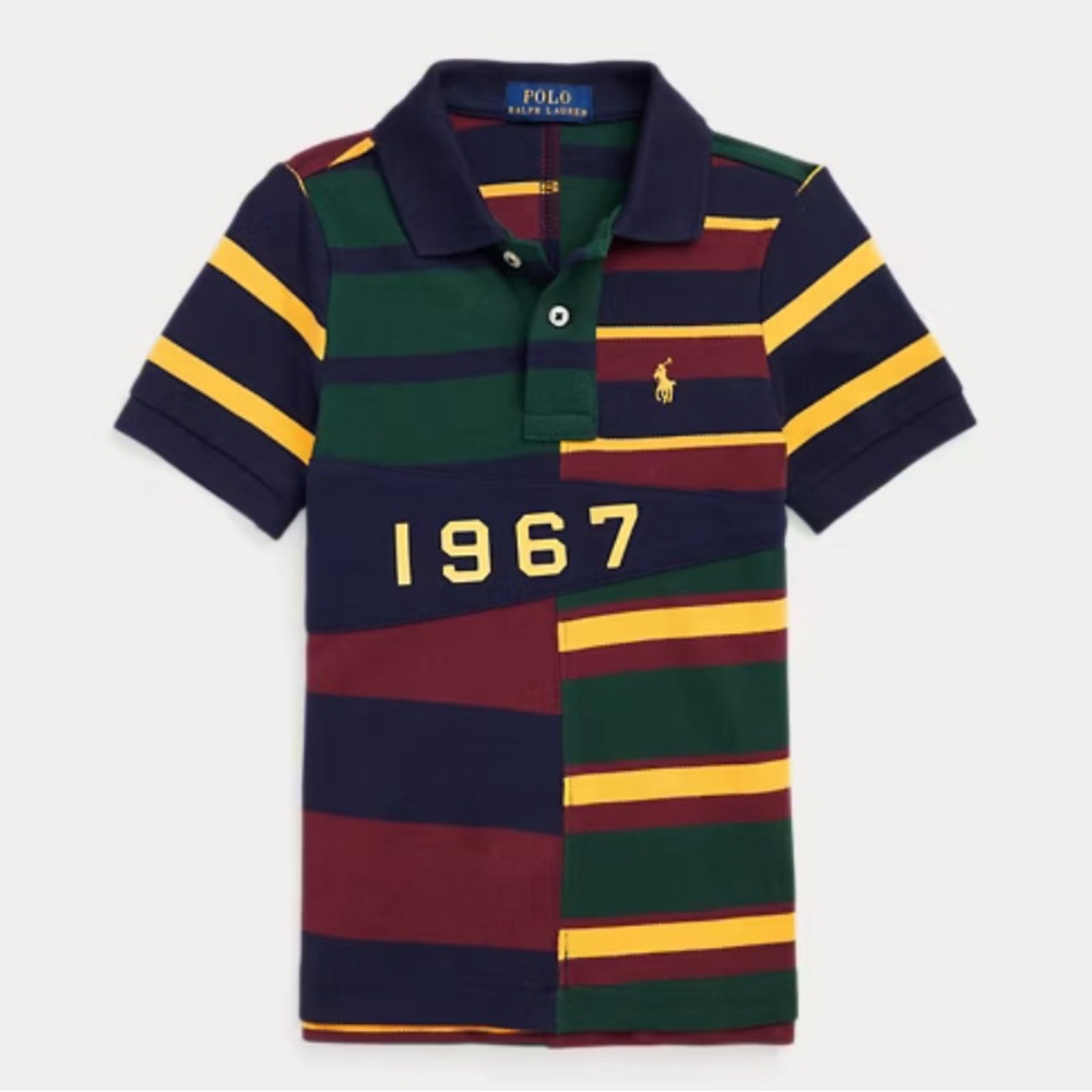 POLO Ralph Lauren Striped 2967 Pennant Inspired Polo Shirt |Size Med 10-12 boys